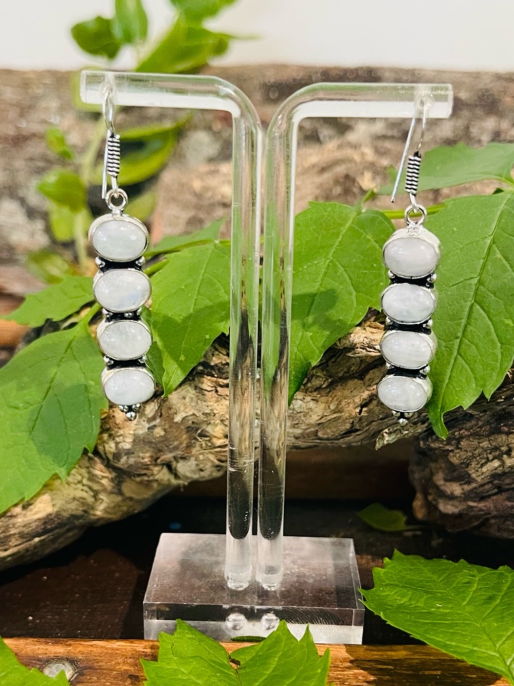 Rainbow Moonstone 925 Sterling Silver Earrings